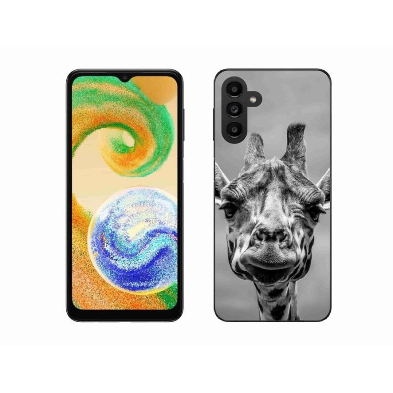 Gélový kryt mmCase na mobil Samsung Galaxy A04s (164.7x76.7x9.1mm) - čiernobiela žirafa