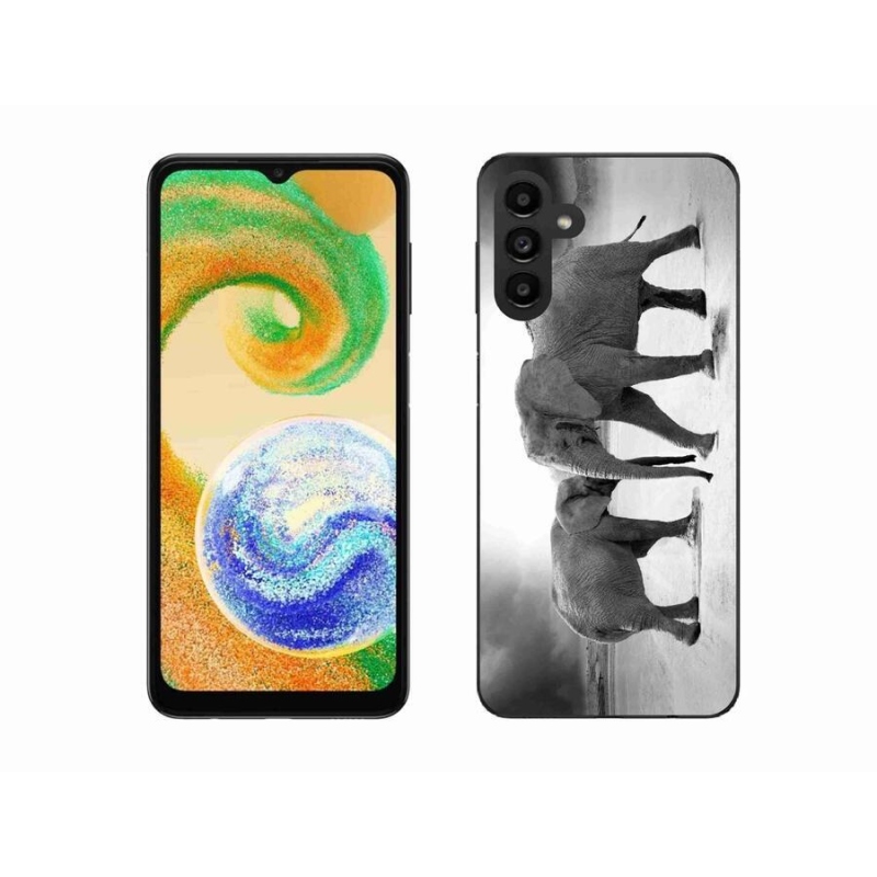 Gélový kryt mmCase na mobil Samsung Galaxy A04s (164.7x76.7x9.1mm) - čiernobieli slony