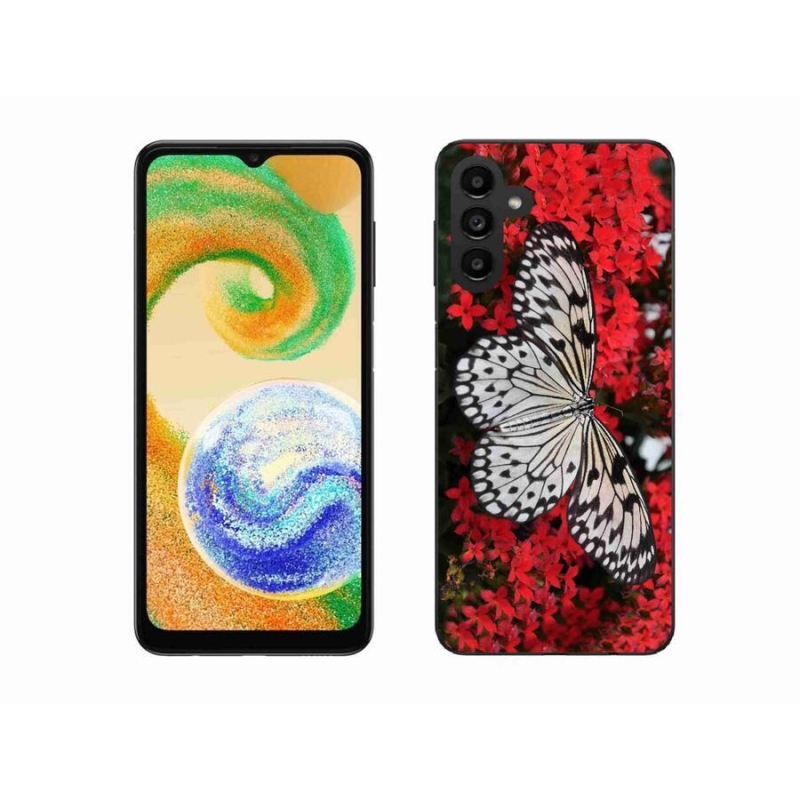 Gélový kryt mmCase na mobil Samsung Galaxy A04s (164.7x76.7x9.1mm) - čiernobiely motýľ 1