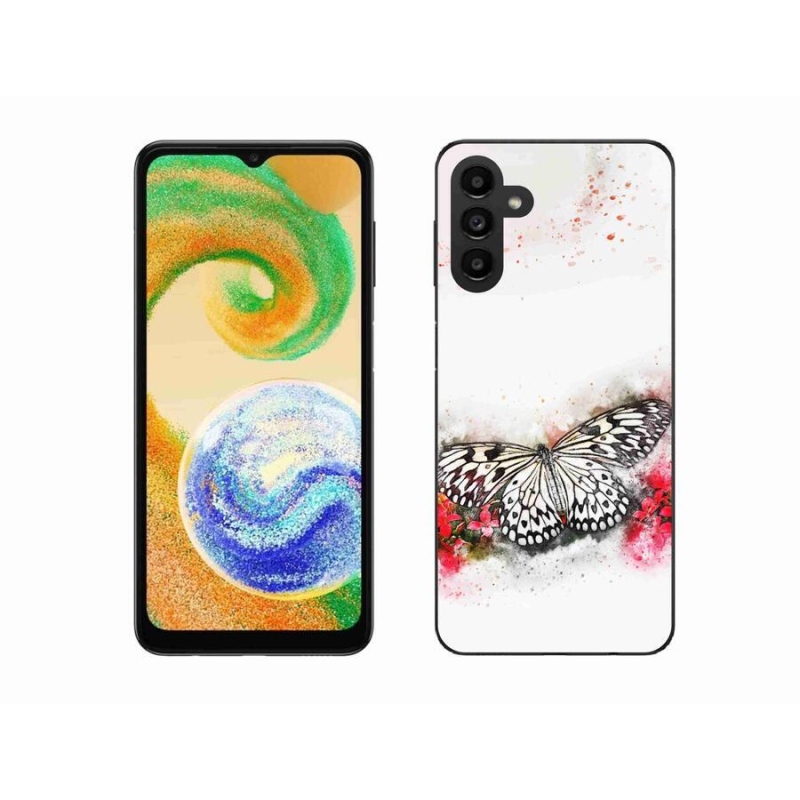 Gélový kryt mmCase na mobil Samsung Galaxy A04s (164.7x76.7x9.1mm) - čiernobiely motýľ