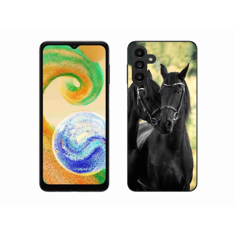 Gélový kryt mmCase na mobil Samsung Galaxy A04s (164.7x76.7x9.1mm) - dva čierne kone