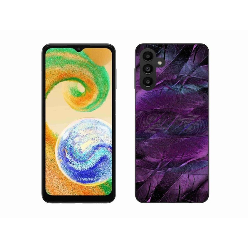 Gélový kryt mmCase na mobil Samsung Galaxy A04s (164.7x76.7x9.1mm) - fialové pierka