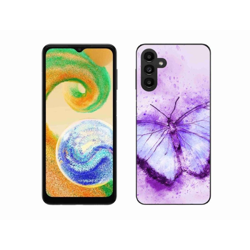 Gélový kryt mmCase na mobil Samsung Galaxy A04s (164.7x76.7x9.1mm) - fialový motýľ