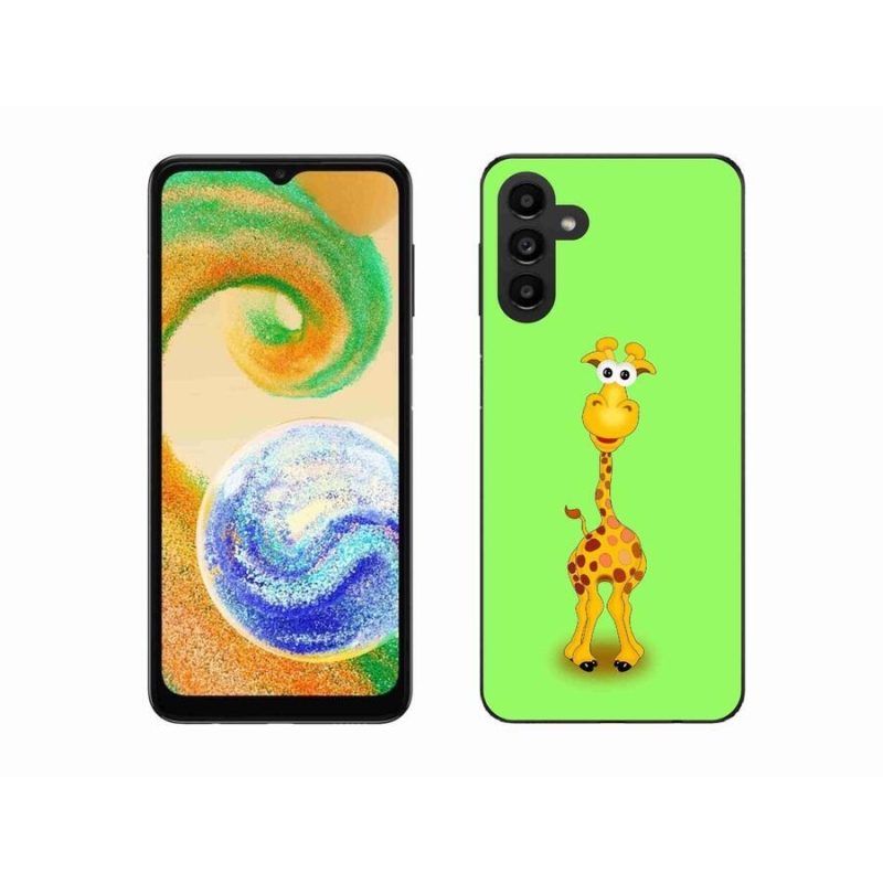 Gélový kryt mmCase na mobil Samsung Galaxy A04s (164.7x76.7x9.1mm) - kreslená žirafa