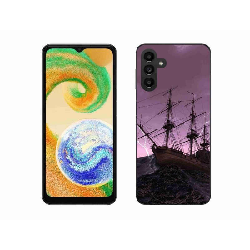 Gélový kryt mmCase na mobil Samsung Galaxy A04s (164.7x76.7x9.1mm) - loď v búrke