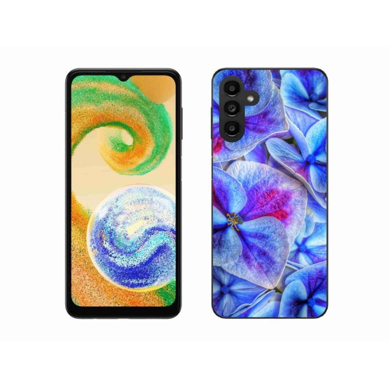 Gélový kryt mmCase na mobil Samsung Galaxy A04s (164.7x76.7x9.1mm) - modré kvety 1