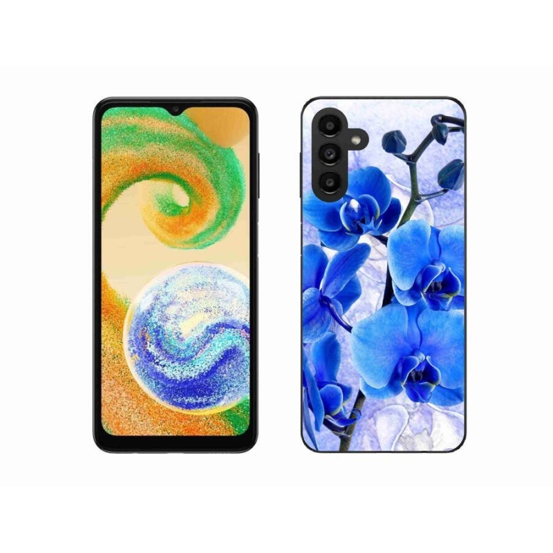 Gélový kryt mmCase na mobil Samsung Galaxy A04s (164.7x76.7x9.1mm) - modré kvety