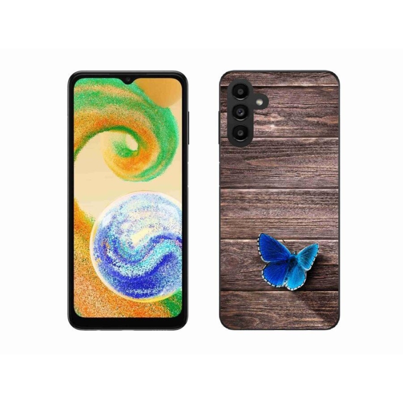 Gélový kryt mmCase na mobil Samsung Galaxy A04s (164.7x76.7x9.1mm) - modrý motýľ 1