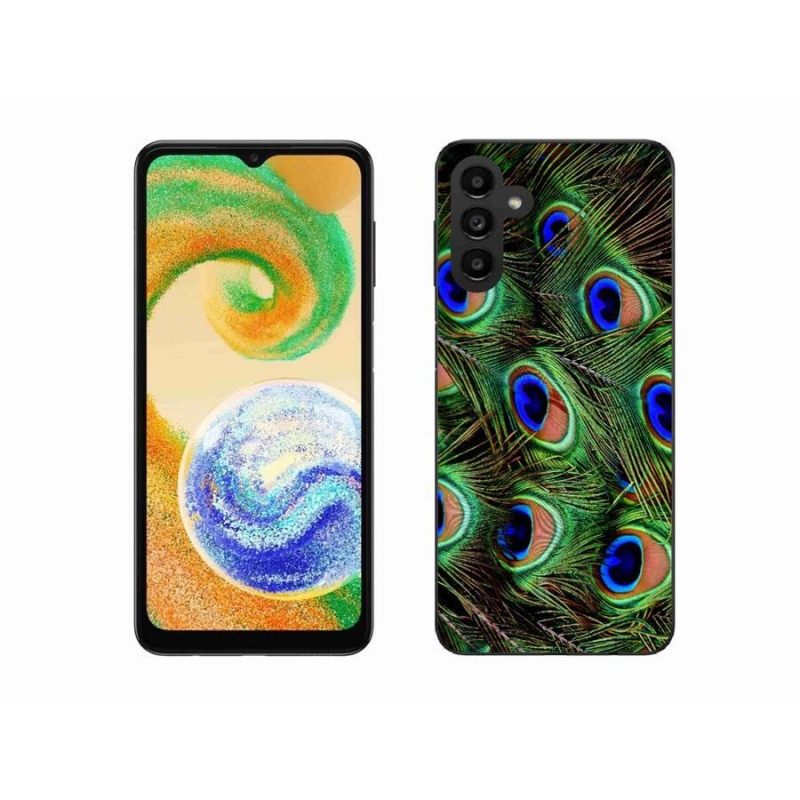 Gélový kryt mmCase na mobil Samsung Galaxy A04s (164.7x76.7x9.1mm) - pávie perie