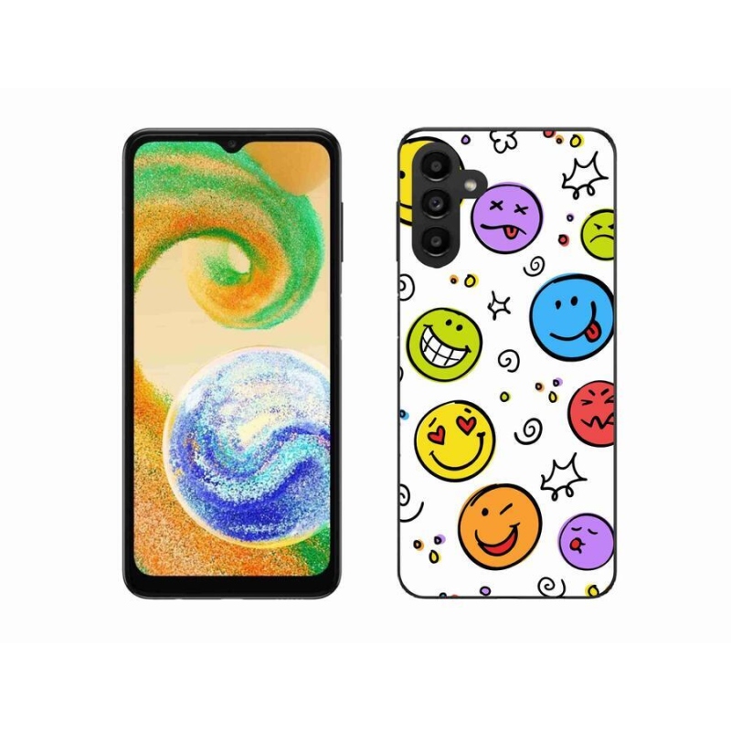 Gélový kryt mmCase na mobil Samsung Galaxy A04s (164.7x76.7x9.1mm) - smajlíci