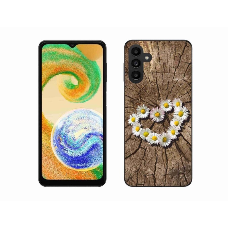 Gélový kryt mmCase na mobil Samsung Galaxy A04s (164.7x76.7x9.1mm) - srdce z margaréty