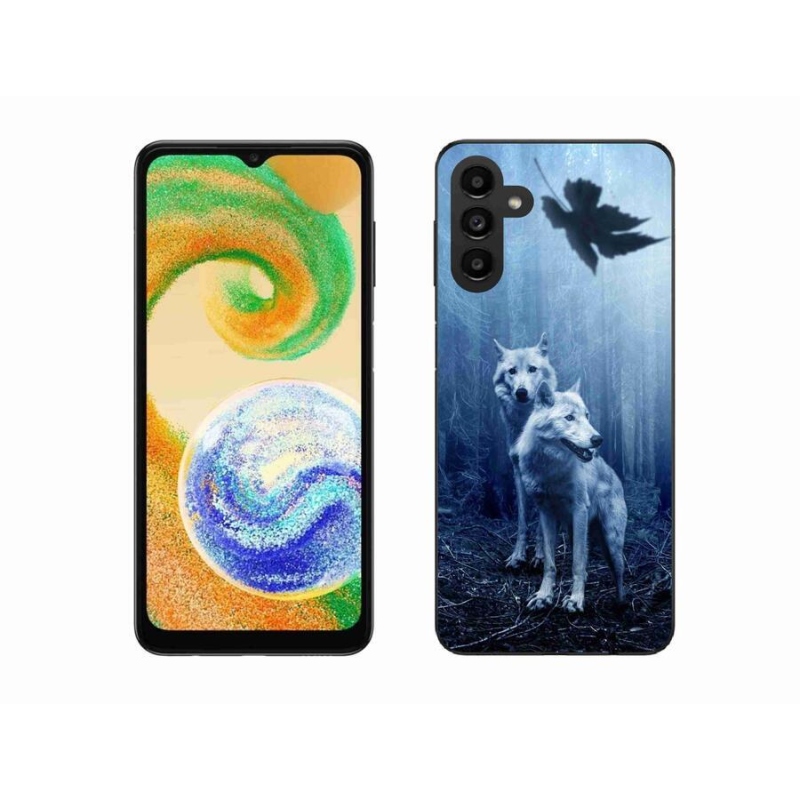 Gélový kryt mmCase na mobil Samsung Galaxy A04s (164.7x76.7x9.1mm) - vlci v lese