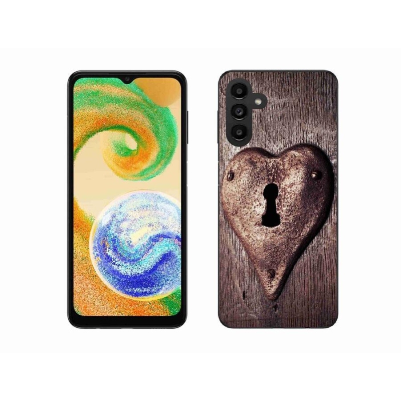 Gélový kryt mmCase na mobil Samsung Galaxy A04s (164.7x76.7x9.1mm) - zámok v tvare srdca