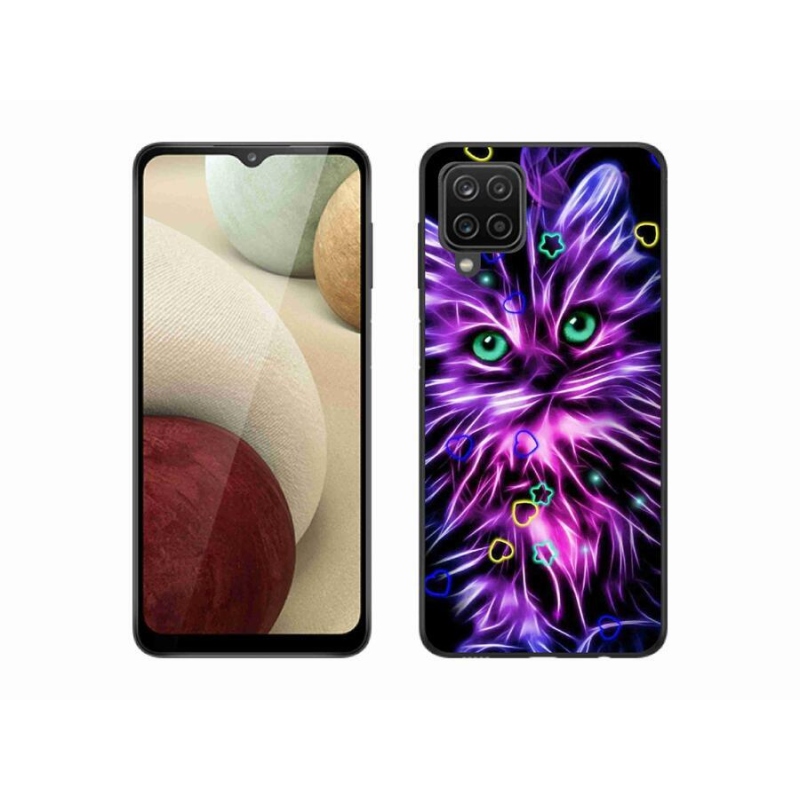 Gélový kryt mmCase na mobil Samsung Galaxy A12 - abstraktná mačka