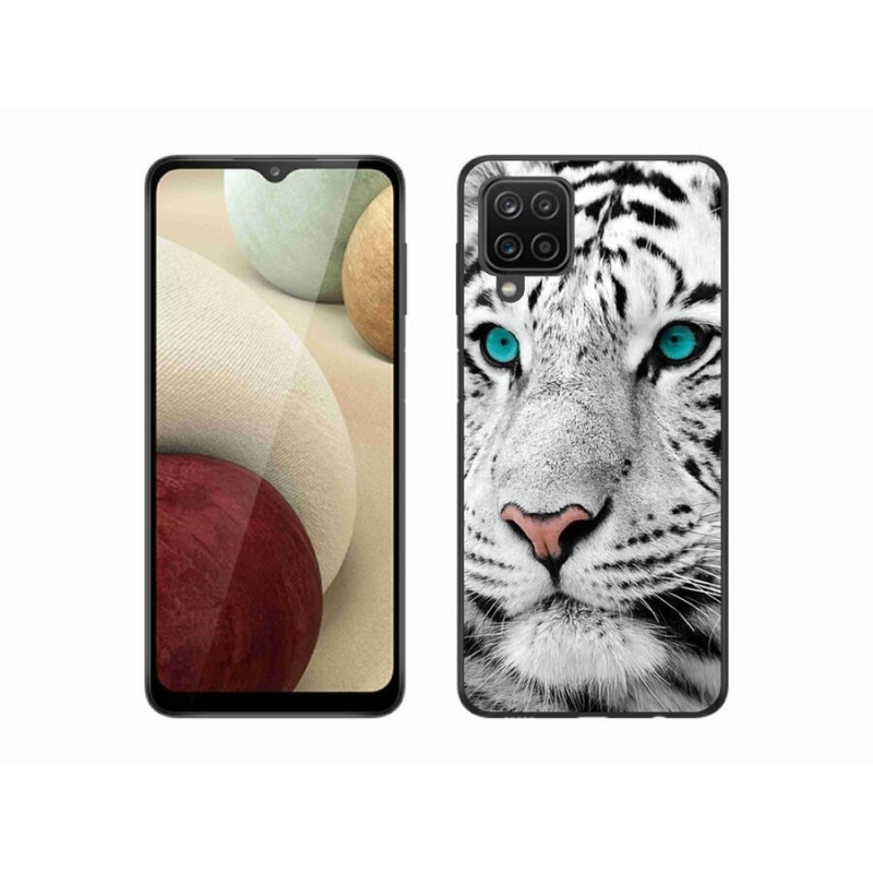 Gélový kryt mmCase na mobil Samsung Galaxy A12 - biely tiger