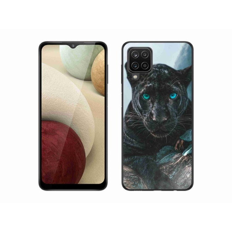 Gélový kryt mmCase na mobil Samsung Galaxy A12 - čierny panter