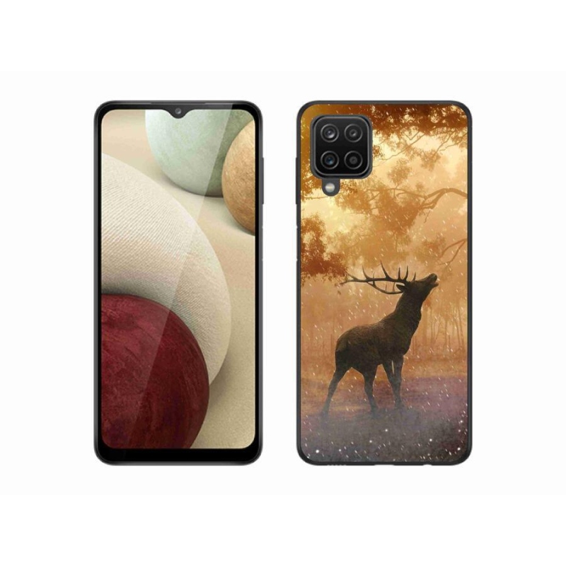 Gélový kryt mmCase na mobil Samsung Galaxy A12 - jeleň v ruji