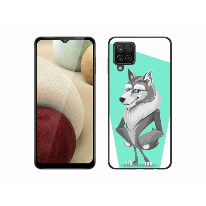 Gélový kryt mmCase na mobil Samsung Galaxy A12 - kreslený vlk