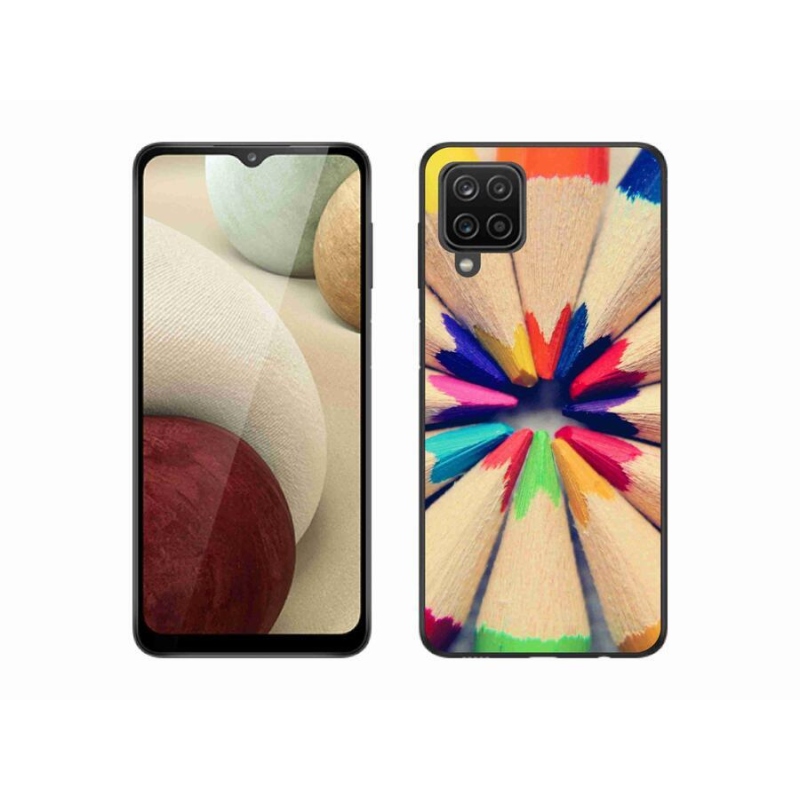 Gélový kryt mmCase na mobil Samsung Galaxy A12 - pastelky