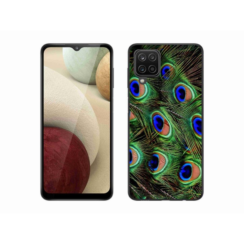 Gélový kryt mmCase na mobil Samsung Galaxy A12 - pávie perie