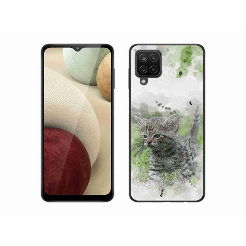 Gélový kryt mmCase na mobil Samsung Galaxy A12 - roztomilé mačiatko 1