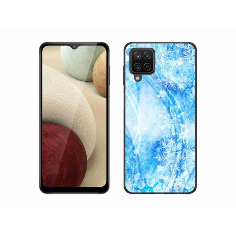 Gélový kryt mmCase na mobil Samsung Galaxy A12 - snehové vločky