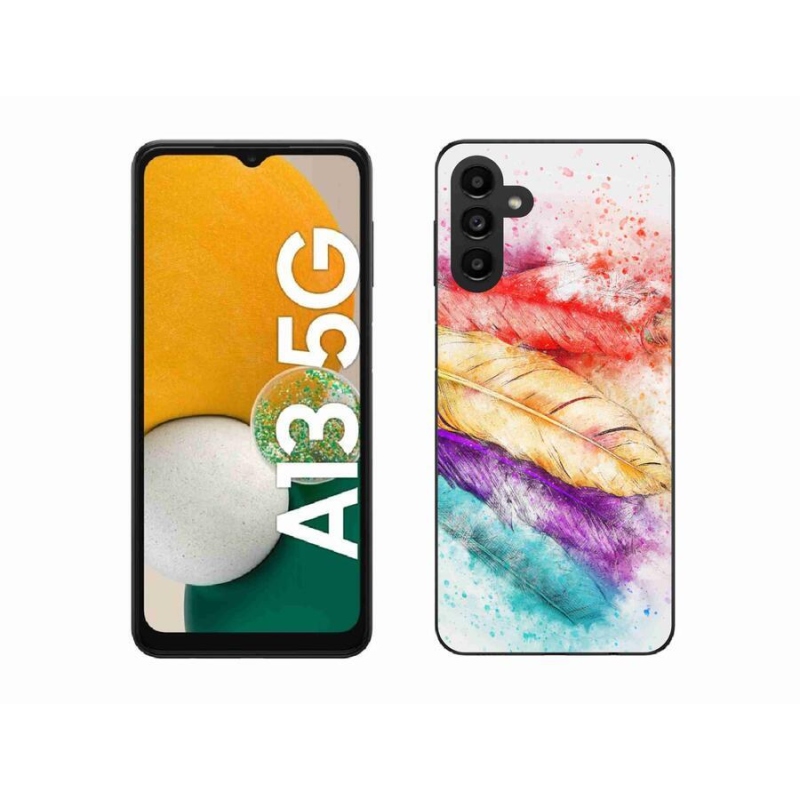 Gélový kryt mmCase na mobil Samsung Galaxy A13 5G - farebné perie