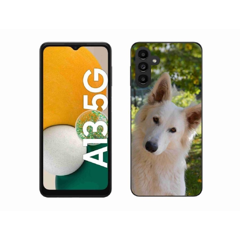 Gélový kryt mmCase na mobil Samsung Galaxy A13 5G - biely švajčiarsky ovčiak 1
