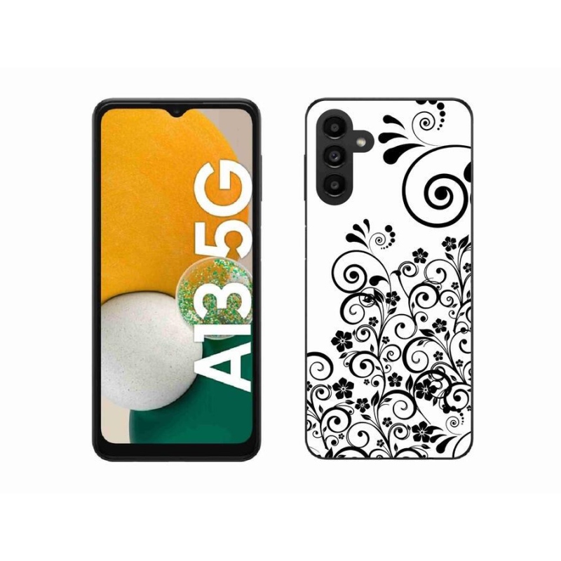 Gélový kryt mmCase na mobil Samsung Galaxy A13 5G - čiernobiele kvetinové vzory