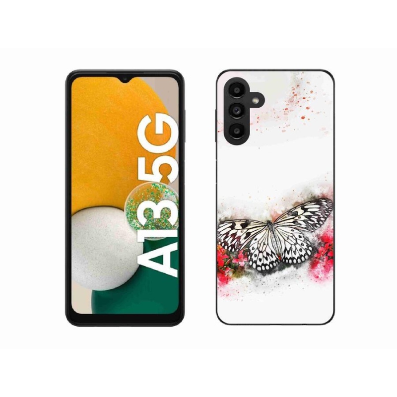 Gélový kryt mmCase na mobil Samsung Galaxy A13 5G - čiernobiely motýľ