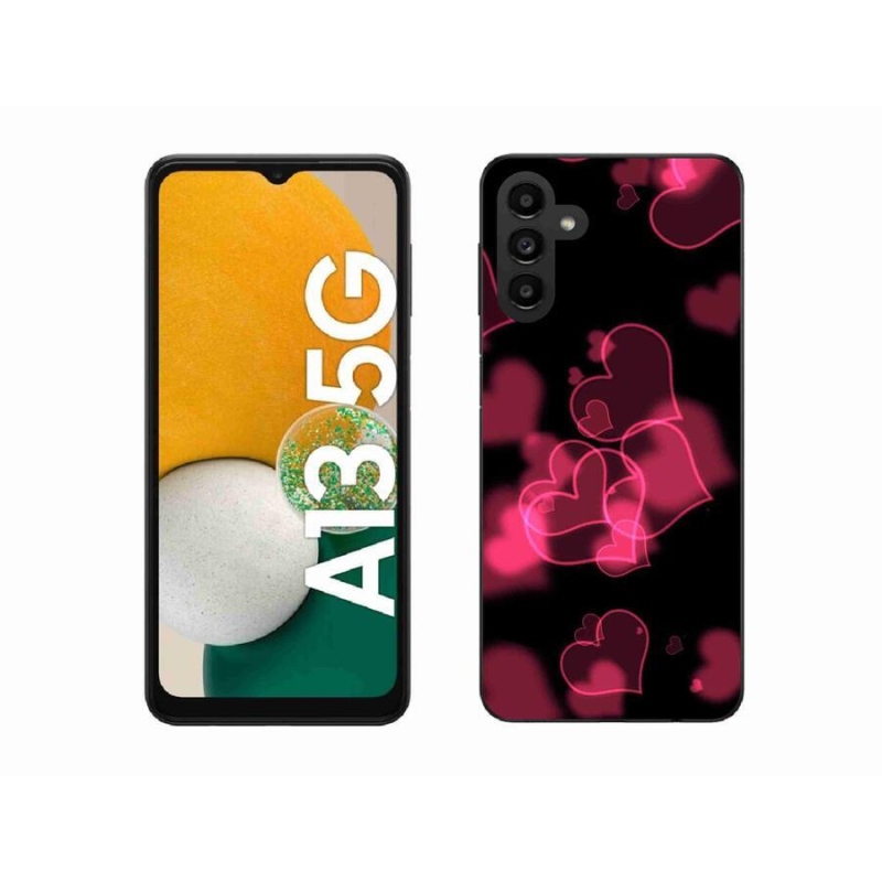 Gélový kryt mmCase na mobil Samsung Galaxy A13 5G - červená srdiečka
