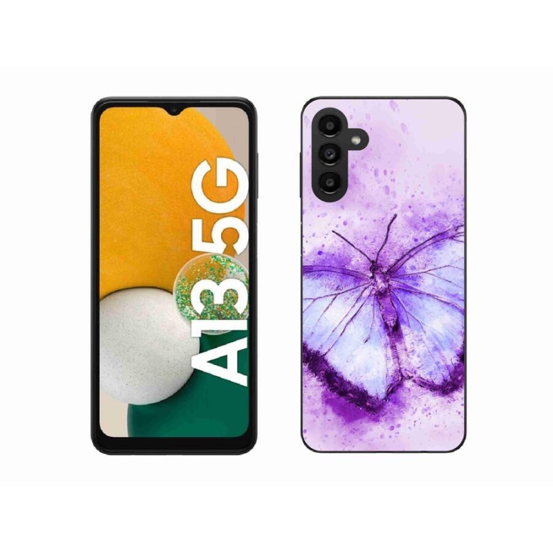 Gélový kryt mmCase na mobil Samsung Galaxy A13 5G - fialový motýľ