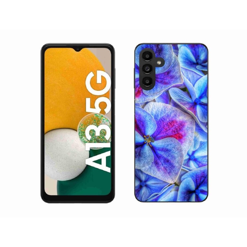 Gélový kryt mmCase na mobil Samsung Galaxy A13 5G - modré kvety 1