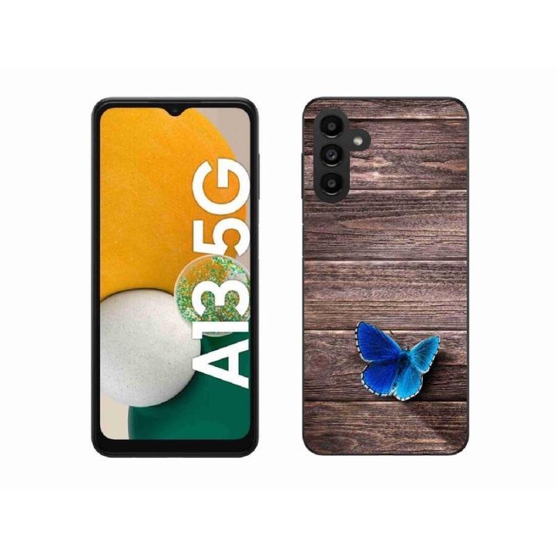 Gélový kryt mmCase na mobil Samsung Galaxy A13 5G - modrý motýľ 1
