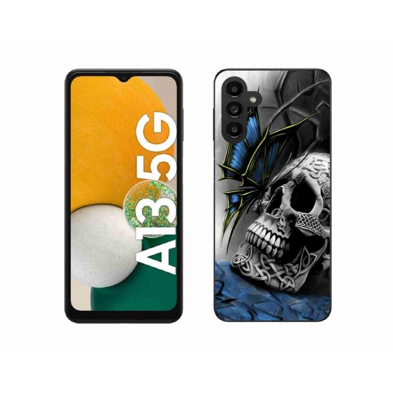 Gélový kryt mmCase na mobil Samsung Galaxy A13 5G - motýľ a lebka