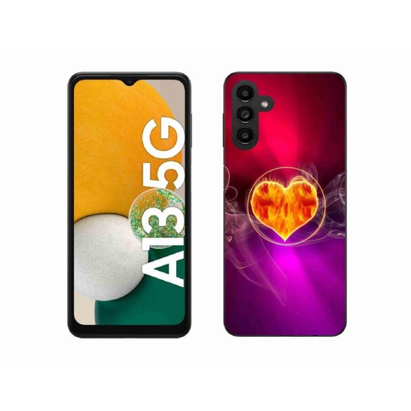 Gélový kryt mmCase na mobil Samsung Galaxy A13 5G - ohnivé srdce