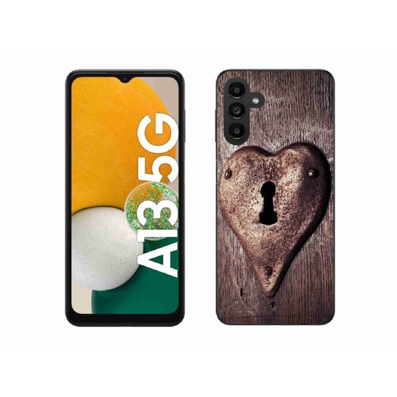 Gélový kryt mmCase na mobil Samsung Galaxy A13 5G - zámok v tvare srdca