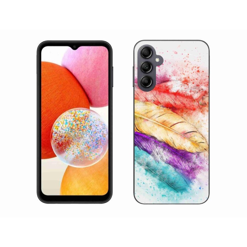 Gélový kryt mmCase na mobil Samsung Galaxy A14 4G/5G - farebné perie