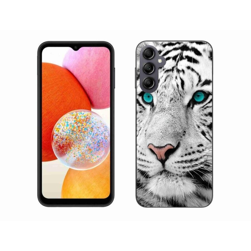 Gélový kryt mmCase na mobil Samsung Galaxy A14 4G/5G - biely tiger