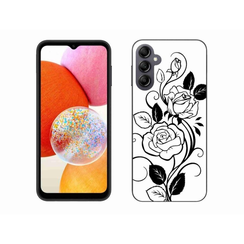 Gélový kryt mmCase na mobil Samsung Galaxy A14 4G/5G - čiernobiela ruža