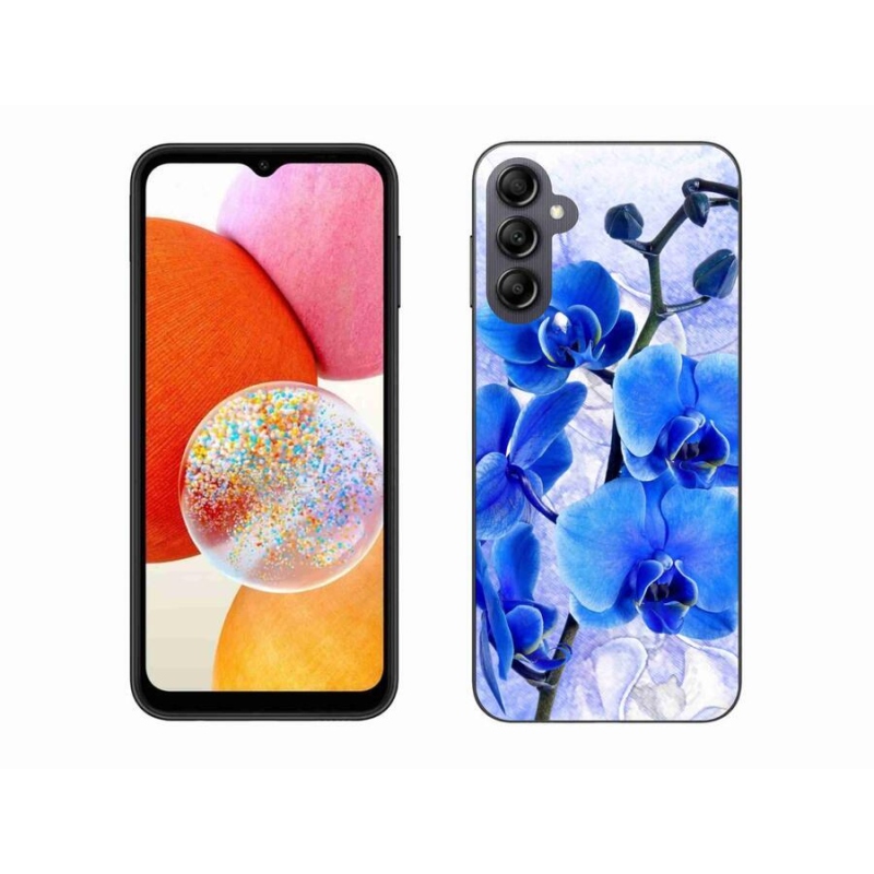 Gélový kryt mmCase na mobil Samsung Galaxy A14 4G/5G - modré kvety