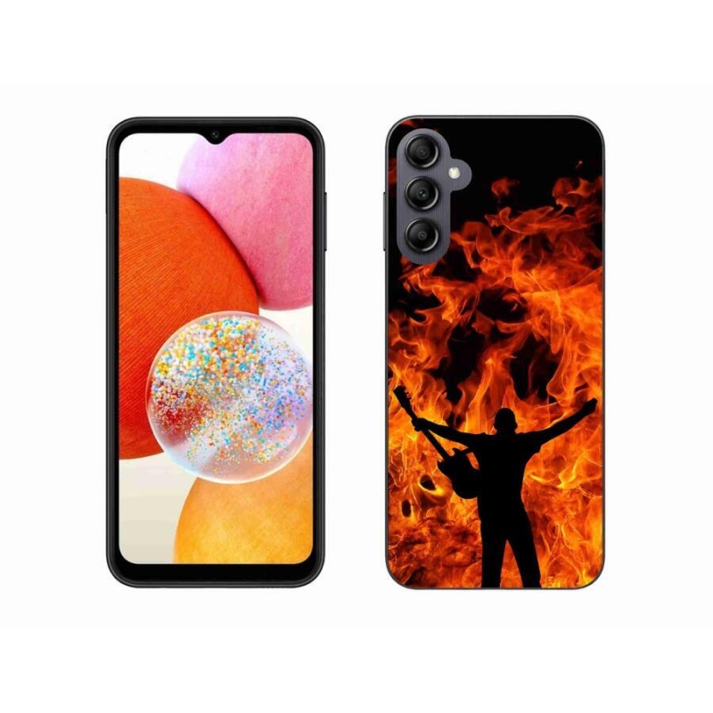 Gélový kryt mmCase na mobil Samsung Galaxy A14 4G/5G - muzikant a oheň