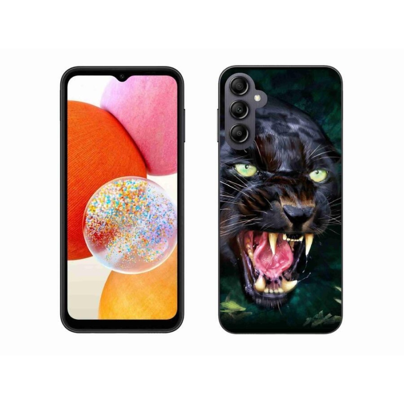 Gélový kryt mmCase na mobil Samsung Galaxy A14 4G/5G - rozzúrený čierny panter