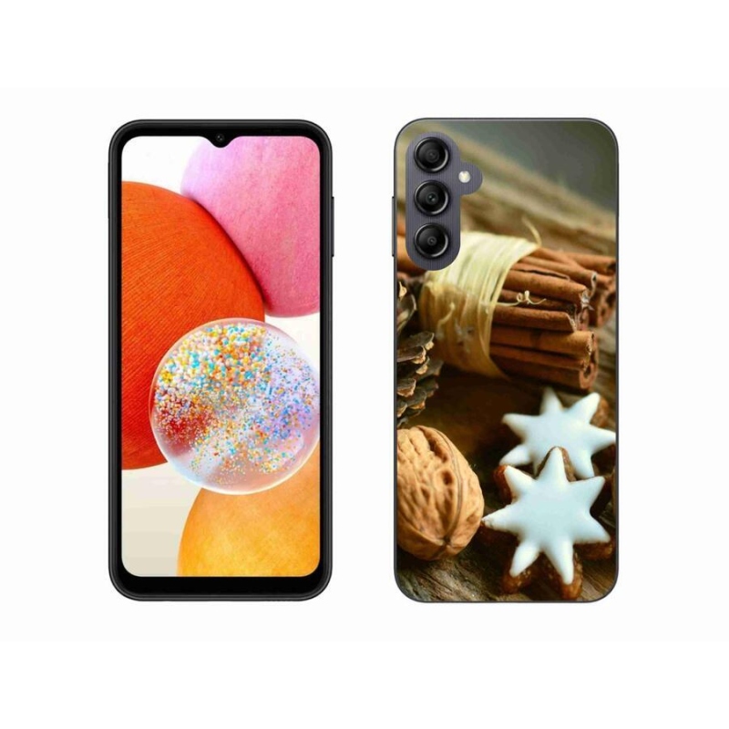 Gélový kryt mmCase na mobil Samsung Galaxy A14 4G/5G - škorica a perníčky