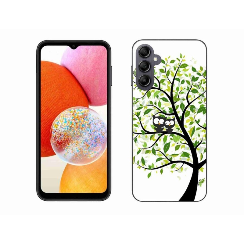 Gélový kryt mmCase na mobil Samsung Galaxy A14 4G/5G - sovičky na strome