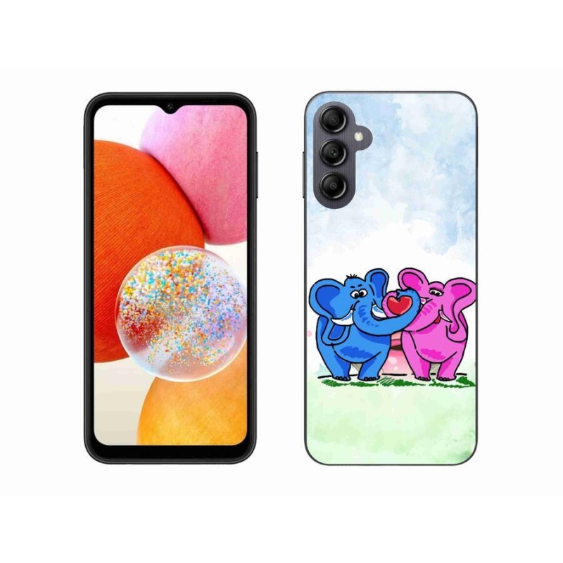 Gélový kryt mmCase na mobil Samsung Galaxy A14 4G/5G - zamilovaní slony