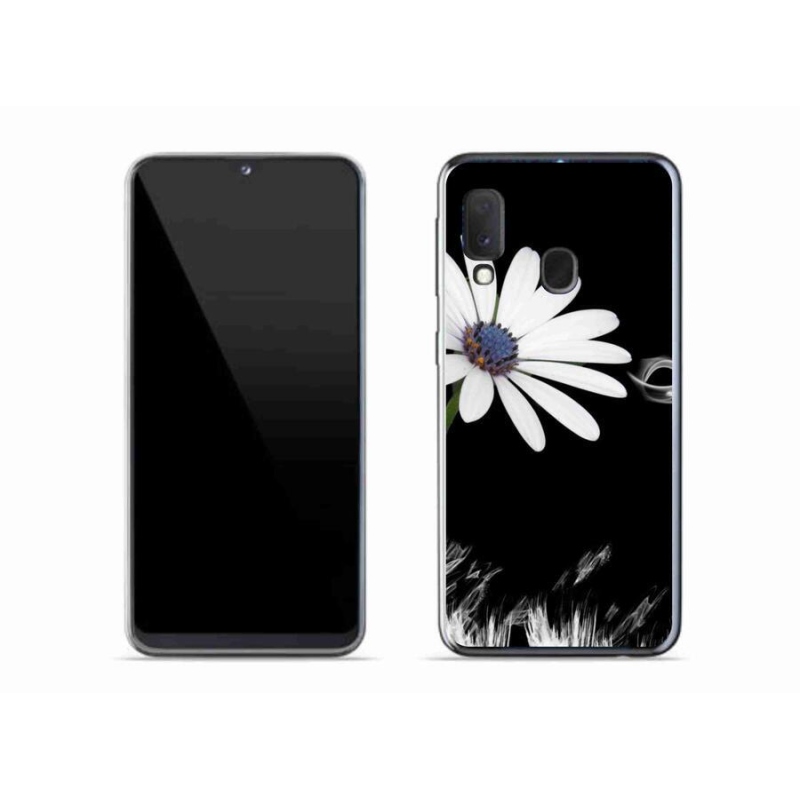 Gélový kryt mmCase na mobil Samsung Galaxy A20e - biela kvetina