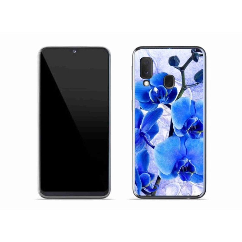 Gélový kryt mmCase na mobil Samsung Galaxy A20e - modré kvety