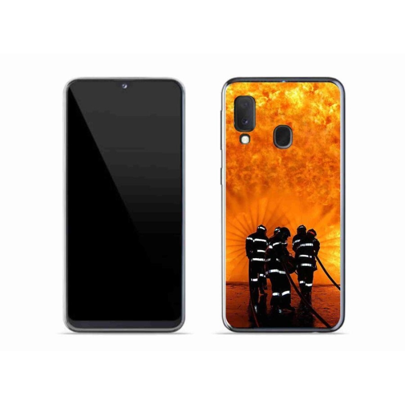 Gélový kryt mmCase na mobil Samsung Galaxy A20e - požiar