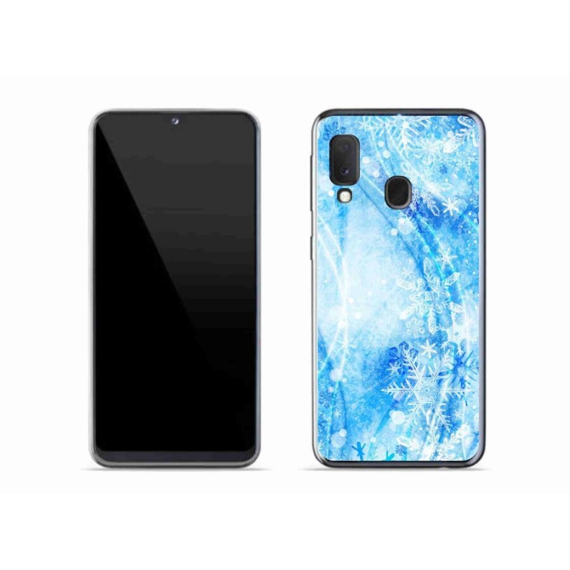 Gélový kryt mmCase na mobil Samsung Galaxy A20e - snehové vločky